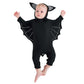 Baby Bat Romper Costume - Black Halloween Jumpsuit with Wing Sleeves