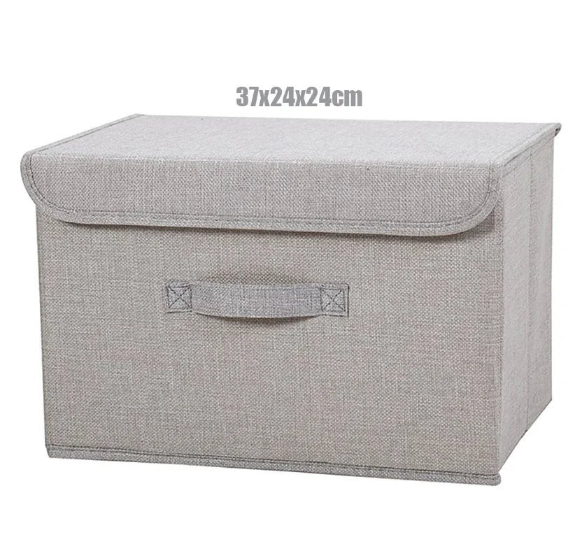 Fabric Organizer Bin with Lid for Home Storage