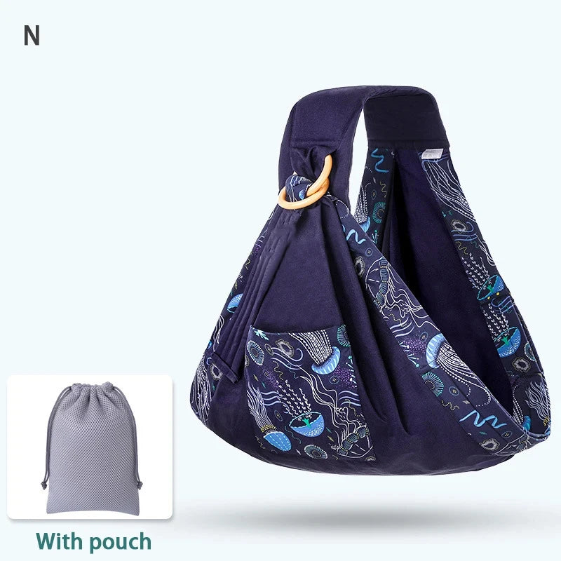 Adjustable Baby Wrap Carrier & Nursing Cover – Soft Breathable Sling (0–36 Months)