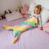 Glow Mermaid Tail Blanket - Soft Wearable Fleece Blanket for Kids