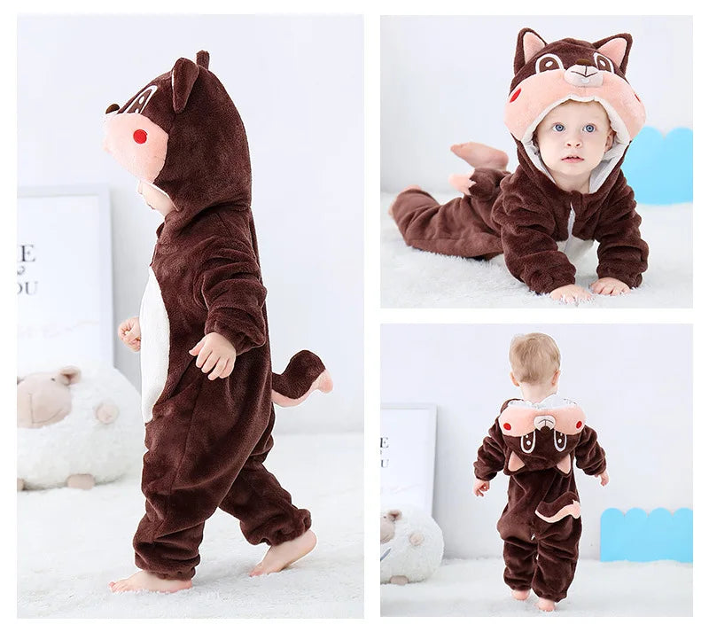 Kids Animal Onesie Pyjamas for Warm Winter Nights & Cozy Playtime