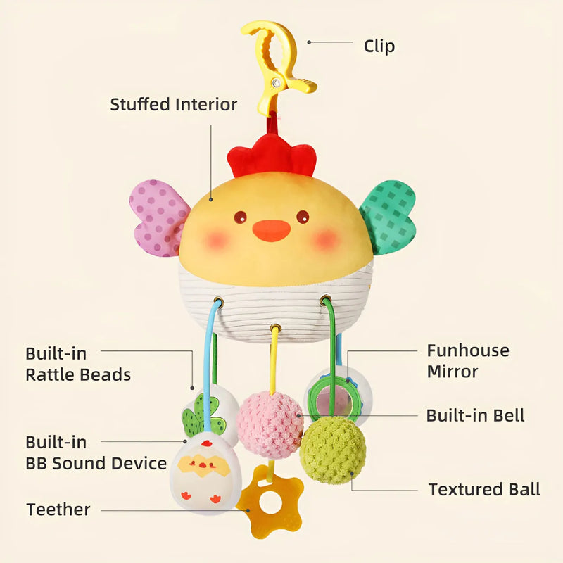 Hanging Baby Crib Toy Plush Bedbell with Pull String and Rattles