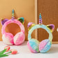 Unicorn Plush Earmuffs with Metallic Ears and Horns for Kids