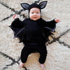 Baby Bat Romper Costume - Black Halloween Jumpsuit with Wing Sleeves