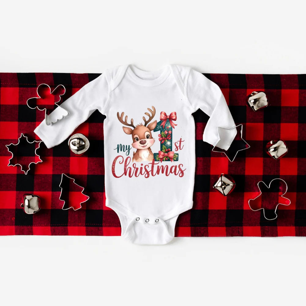 My First Christmas Baby Romper Long Sleeve Outfit
