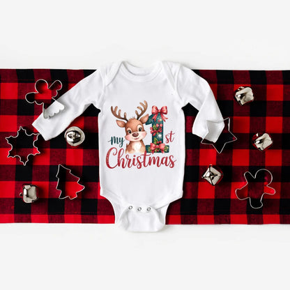 My First Christmas Baby Romper Long Sleeve Outfit