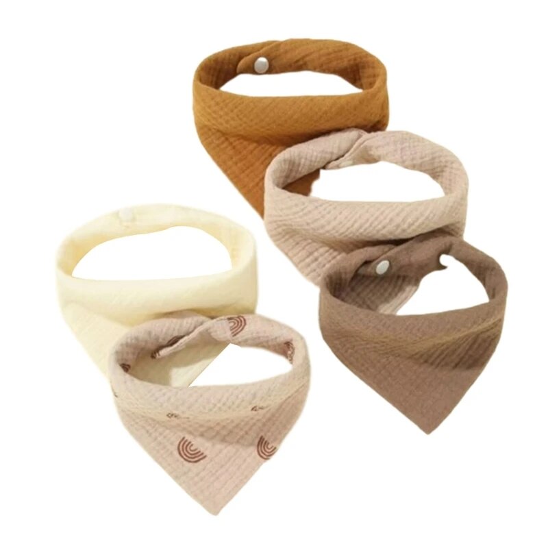 Snap Button Cotton Bibs (5pcs)