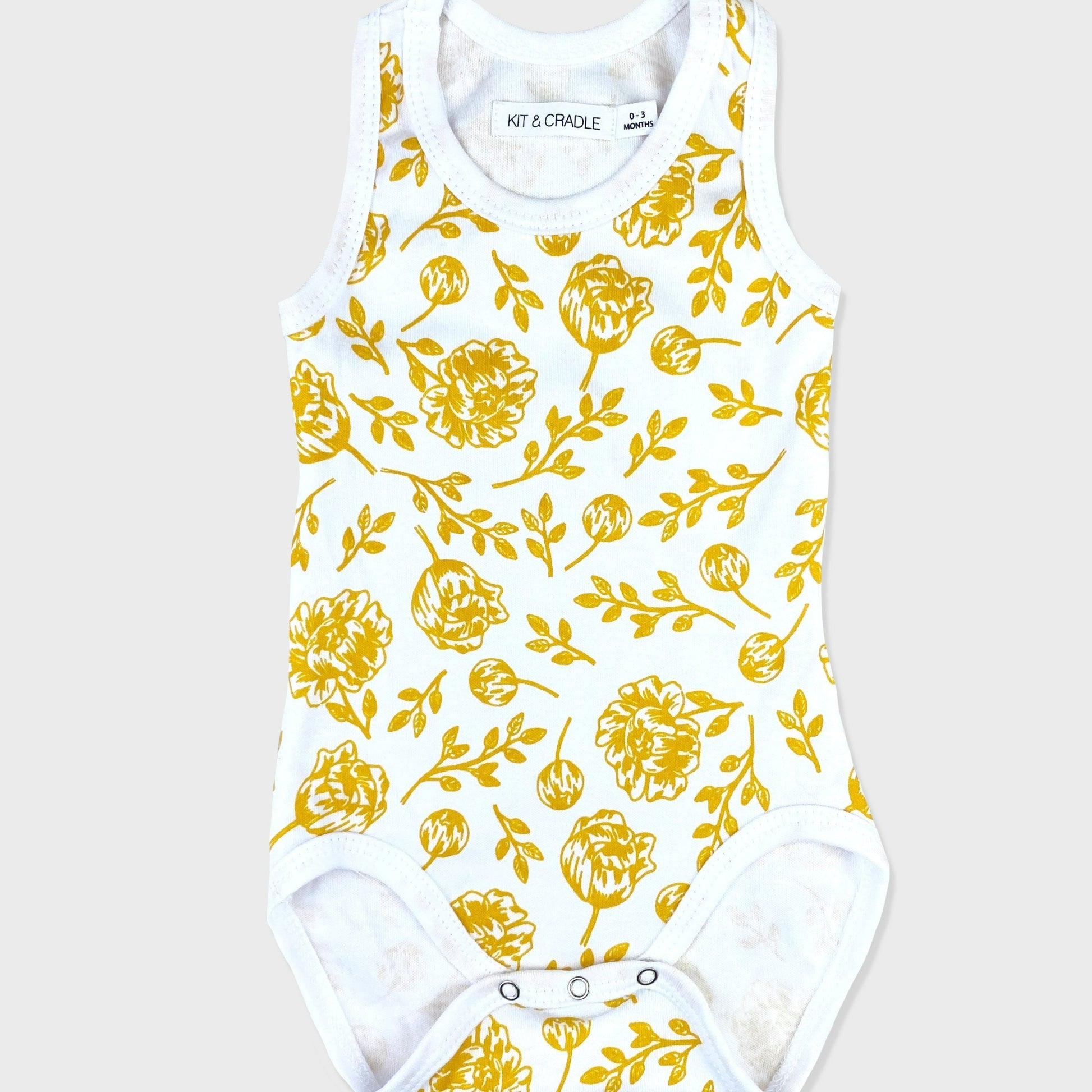 Golden Peony Baby Bodysuit Kit & Cradle