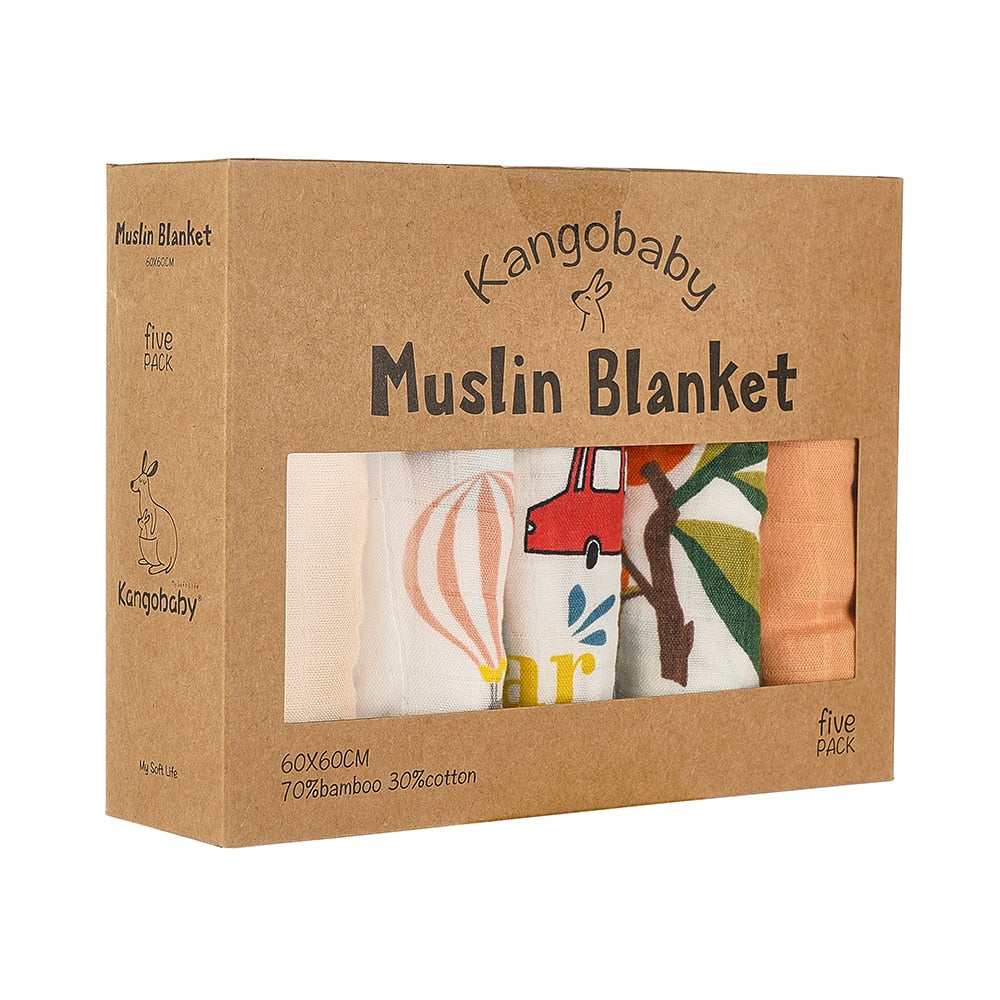 Bamboo Cotton Swaddle Blanket Set (5 pieces)