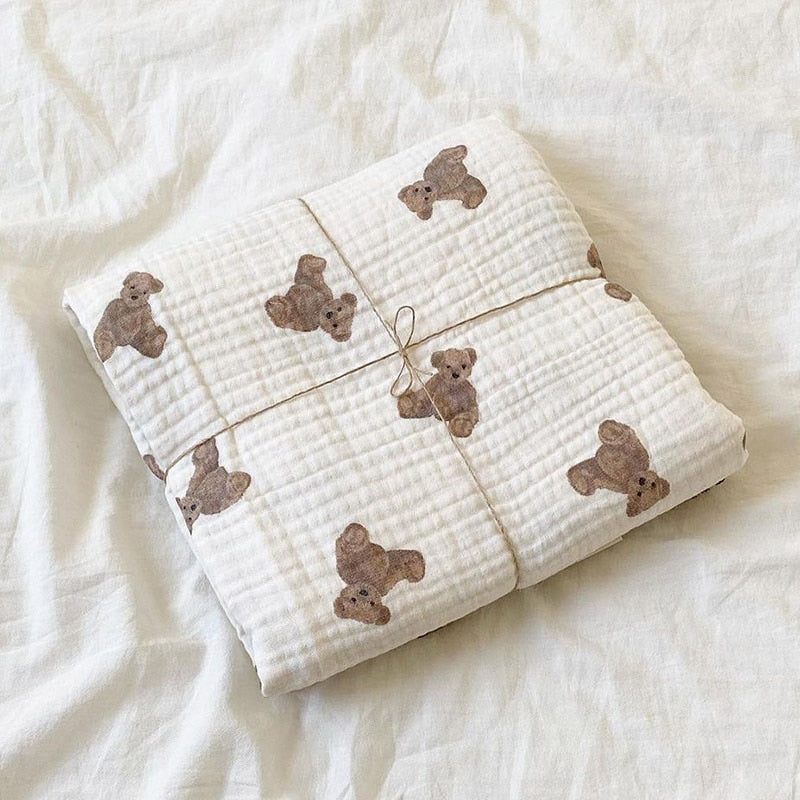 Bear Print Baby Blanket