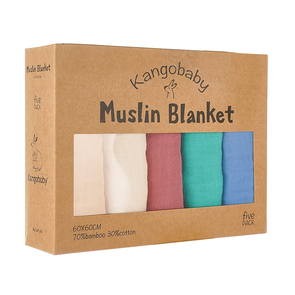 Bamboo Cotton Swaddle Blanket Set (5 pieces)