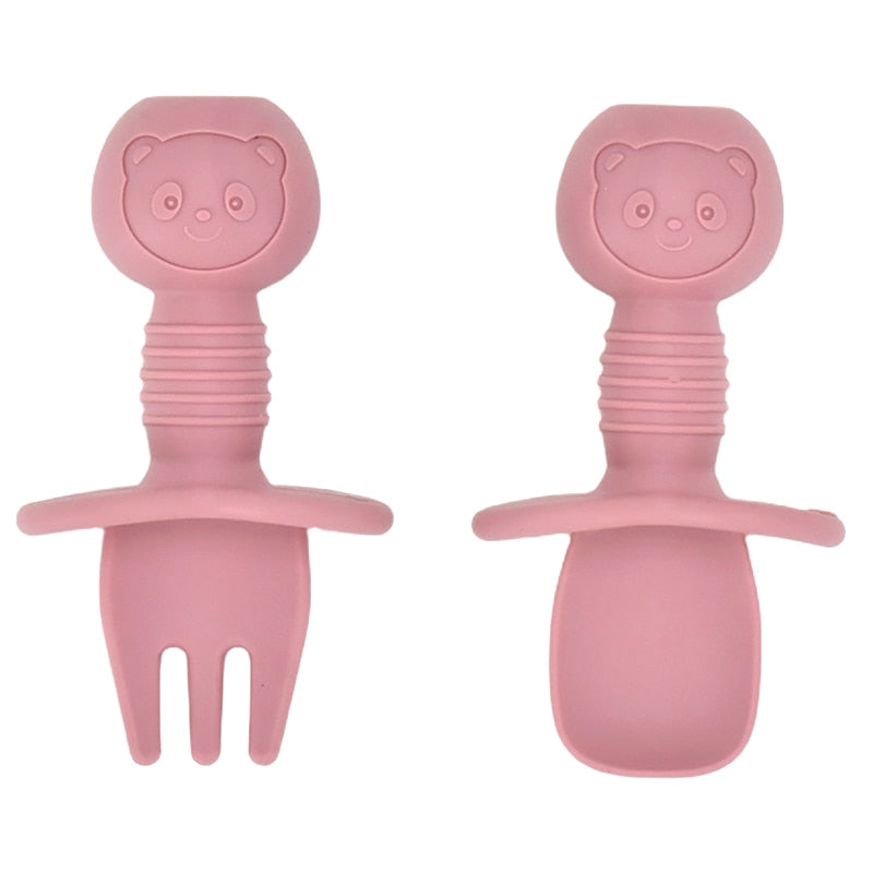Mini Silicone Baby Spoon & Fork