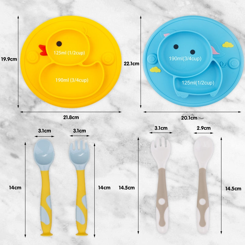 Cute Duck Silicone Tableware