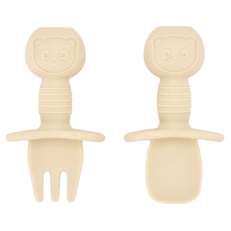 Mini Silicone Baby Spoon & Fork