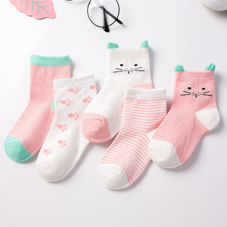 Pure Cotton Baby Socks (5 Pairs)