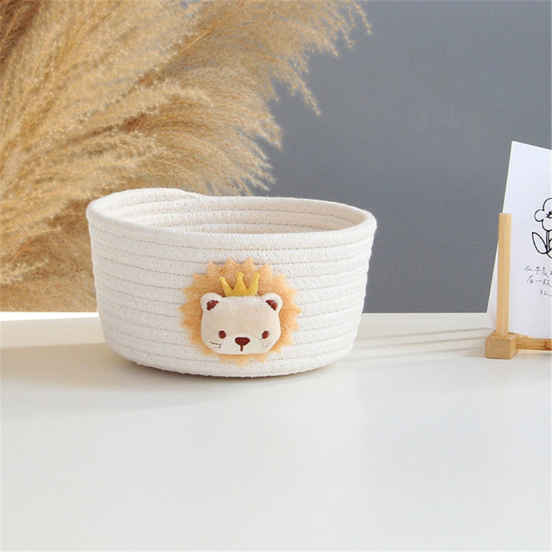 Cartoon Animals Hand Woven Basket