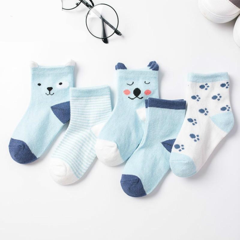Pure Cotton Baby Socks (5 Pairs)