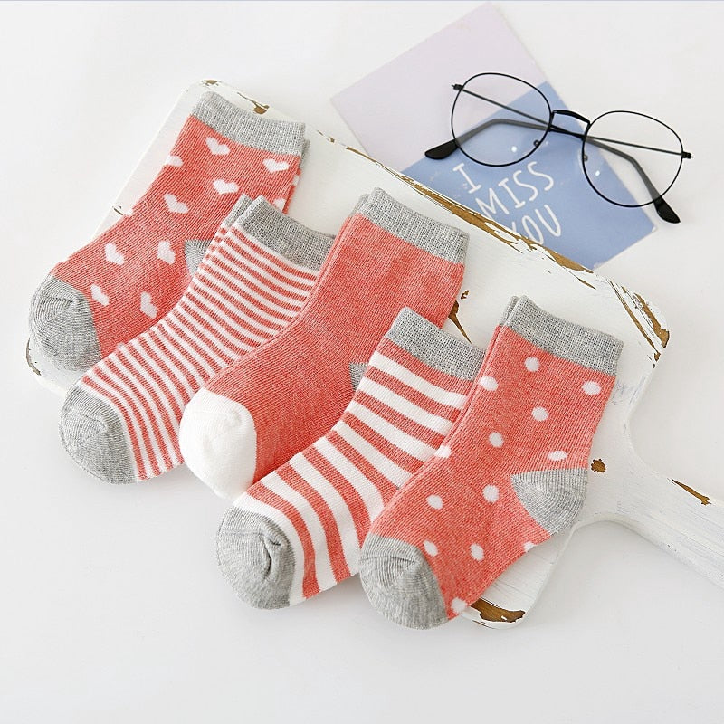 Pure Cotton Baby Socks (5 Pairs)