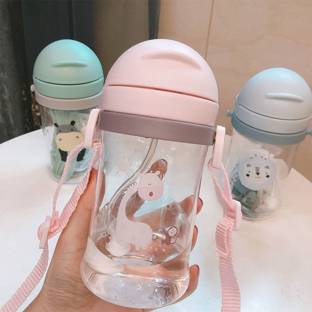 Cute Animal Feeding Bottle With Straw
