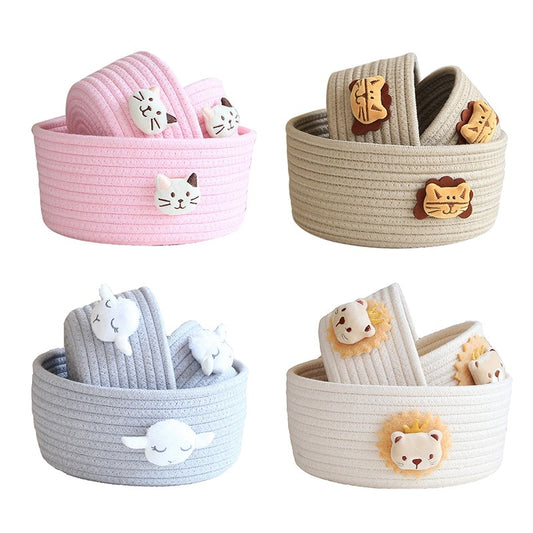 Cartoon Animals Hand Woven Basket