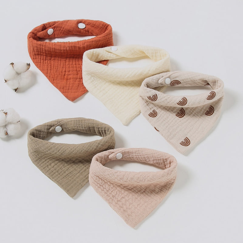 Cotton Drool Bandana Style Bibs Set (5 bibs)