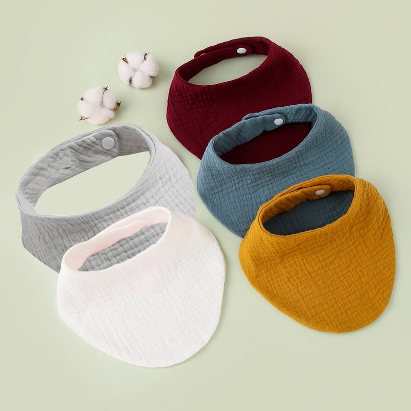 Snap Button Cotton Bibs (5pcs)