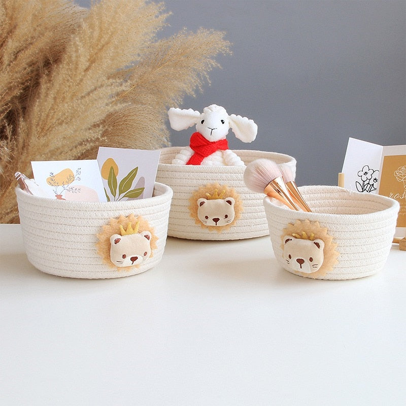 Cartoon Animals Hand Woven Basket