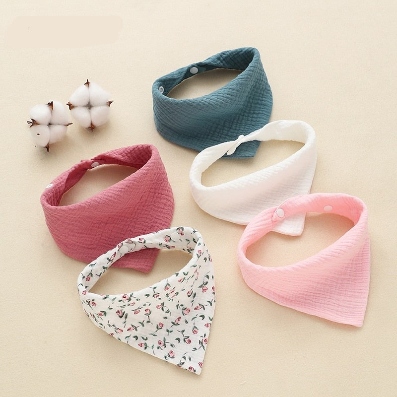 Snap Button Cotton Bibs (5pcs)