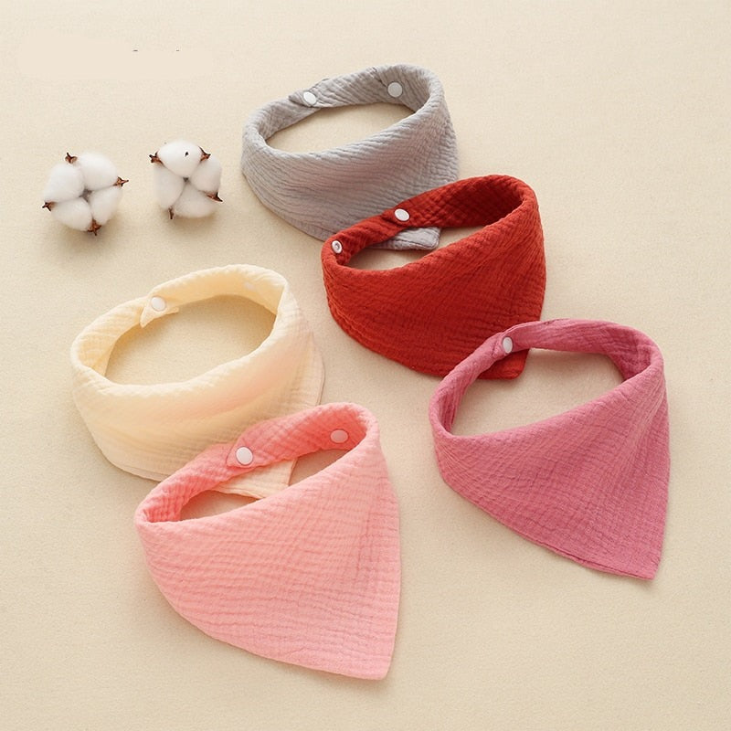 Snap Button Cotton Bibs (5pcs)