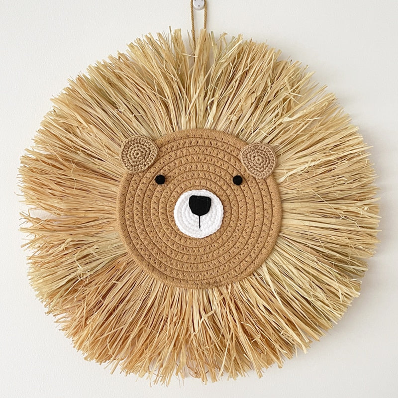 Woven Lion Wall Decor
