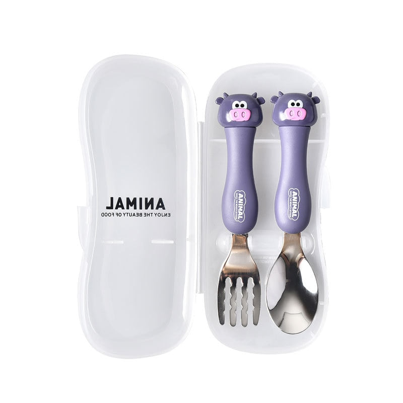 Cartoon Animal Kids Fork & Spoon Set