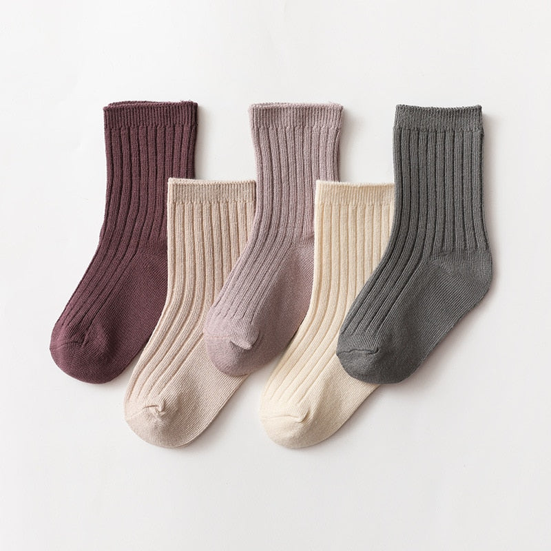 Premium Knitted Style Baby Socks (5 Pairs)