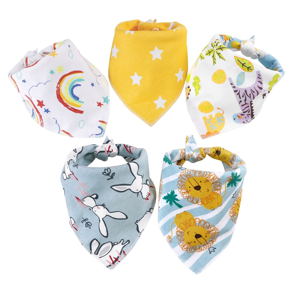 Cartoon Bandana Bibs (5pcs)