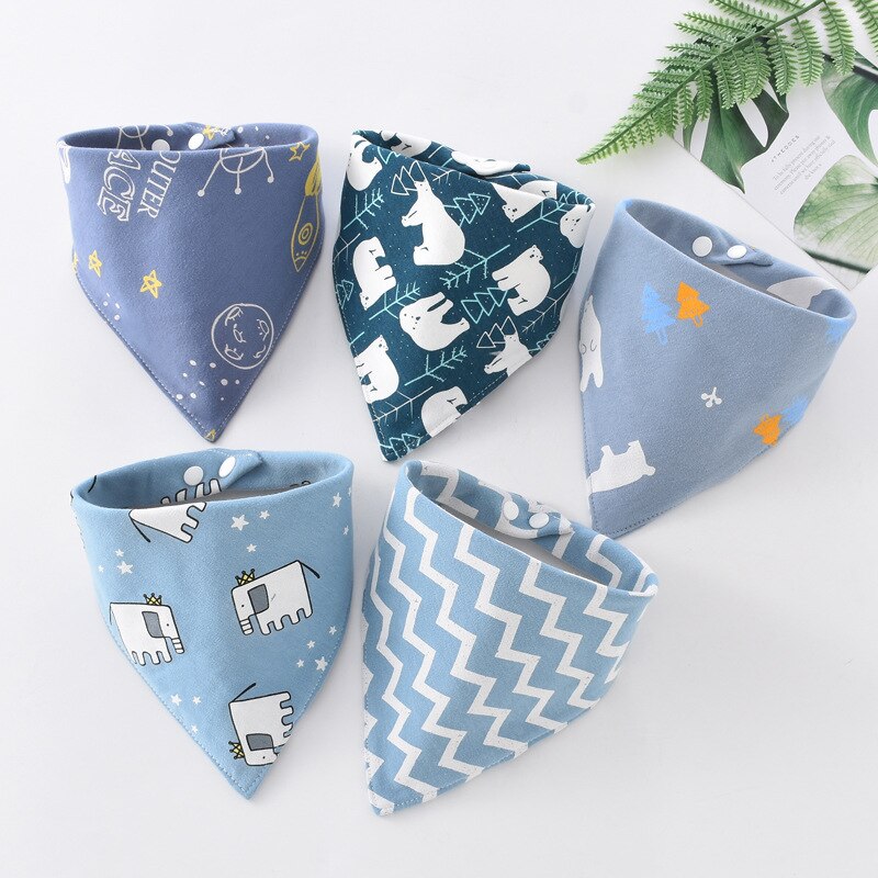 Cartoon Bandana Bibs (5pcs)