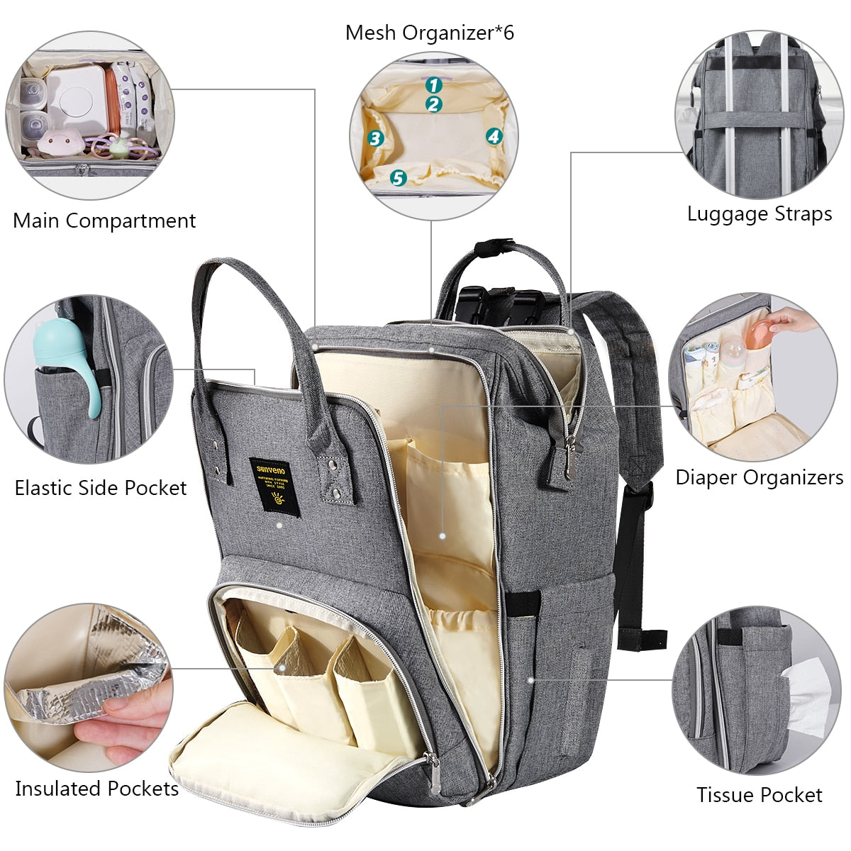 Multi-functional Stylish Baby Bag
