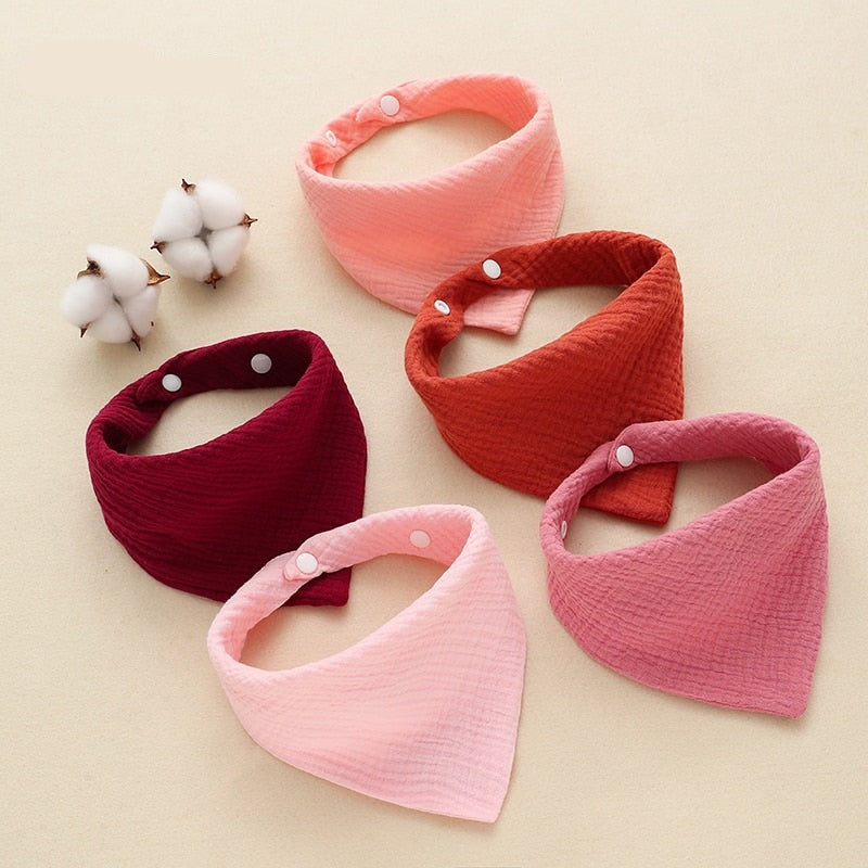 Snap Button Cotton Bibs (5pcs)