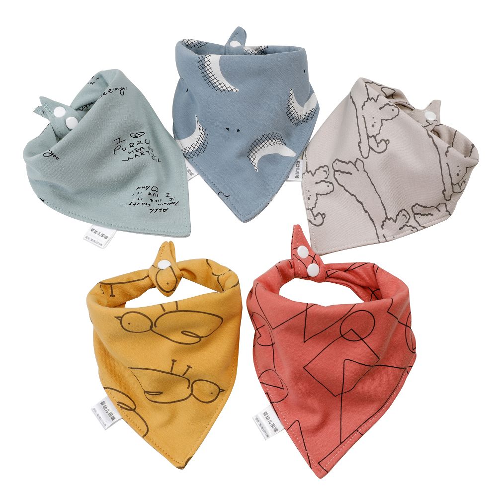 Cartoon Bandana Bibs (5pcs)