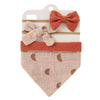 Triangle Muslin Cotton Bibs with Headbands (3pcs)