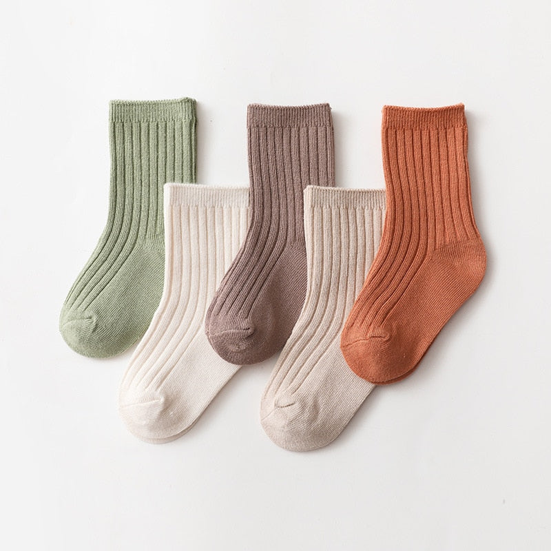 Premium Knitted Style Baby Socks (5 Pairs)
