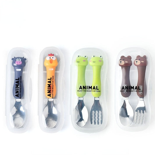 Cartoon Animal Kids Fork & Spoon Set