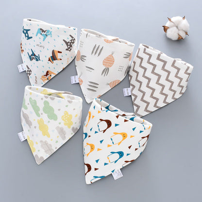 Cartoon Bandana Bibs (5pcs)