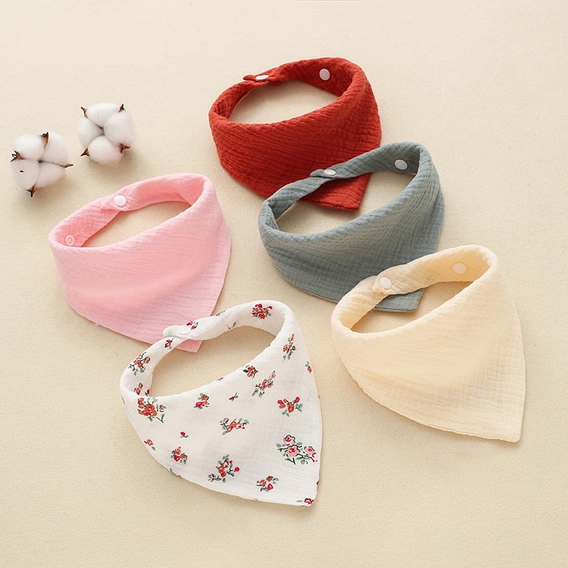 Cotton Drool Bandana Style Bibs Set (5 bibs)